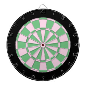 Roze en groen met zwarte rand dartbord
