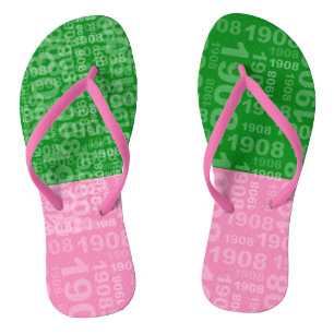 Roze en groen negentien teenslippers