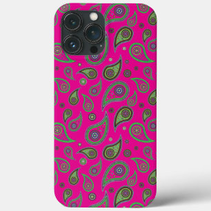 Roze en groen patroonpatroon iPhone 13 pro max hoesje