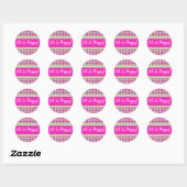 Roze en Groen Plaid Preppy Sticker (Vel)