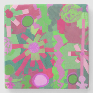 Roze en groen thema Onderzetter