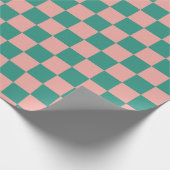 Roze en groencontrollerpapier cadeaupapier (Hoek)