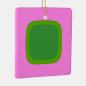 Roze en groene 1105 - Groovy Retro Style Keramisch Ornament (Rechts)