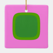 Roze en groene 1105 - Groovy Retro Style Keramisch Ornament (Achterkant)