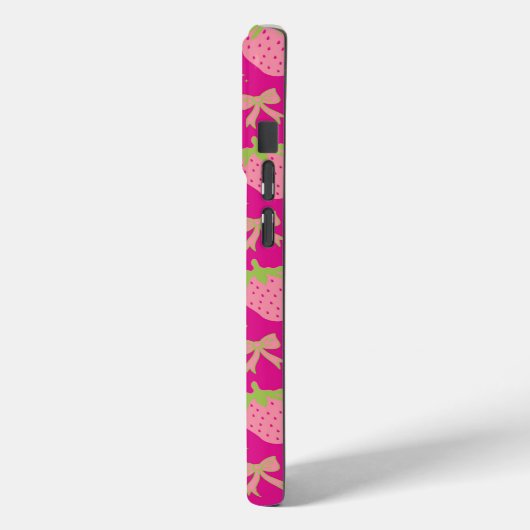 Roze en groene aardbeien en strikken Case-Mate iPhone case (Achterkant / Links)