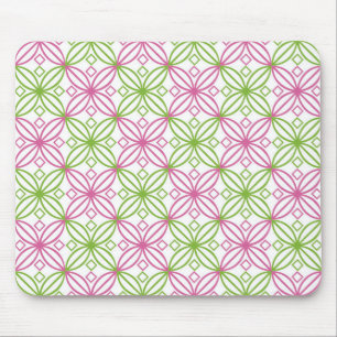 Roze en groene abstracte cirkels muismat