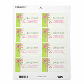 Roze en groene Abstracte Floral Design-Light 2 Etiket (Full Sheet)