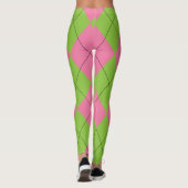 Roze en Groene Argyle Leggings (Achterkant)