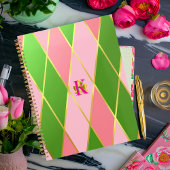 Roze en groene argyle monogram planner