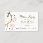 Roze en groene bakken & kookgereedschap Hartelijk  Visitekaartje (Achterkant)