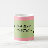 Roze en groene beste muziekleraar koffiemok (Center)