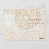 Roze en groene bloemen dank u briefkaart (Achterkant)