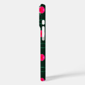 Roze en Groene Bloemen iPhone Case met Naam (Achterkant / Links)