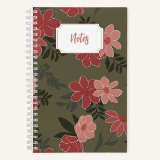 Roze en groene bloemenspiraal notitieboek | Journa