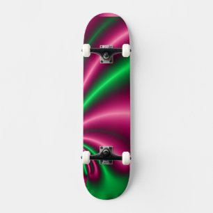 Roze en Groene BloemenStroom Skateboard