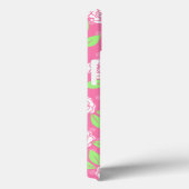 Roze en groene bloemige monogram Case-Mate iPhone case (Achterkant / Rechts)