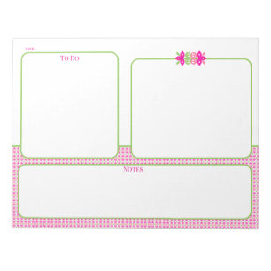 Roze en groene bloemige taken notities planner blo notitieblok