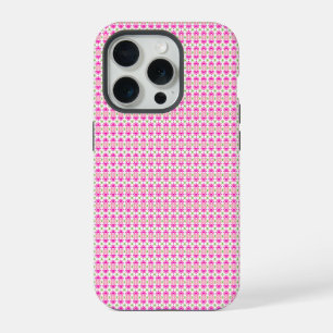 Roze en groene bloemige telefoonhoes iPhone 15 pro hoesje