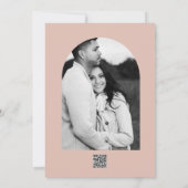 Roze en groene bloemige trouwbloemen kaart (Achterkant)