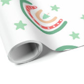 Roze en groene boho-regenboog cadeaupapier (Rol Hoek)