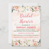 Roze en Groene Bridal Uitnodiging (Voorkant)