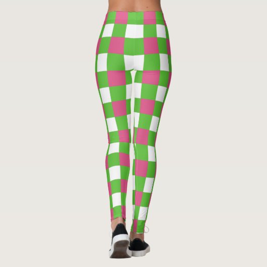 Roze en groene buffels met een sorbitroze structuu leggings (Achterkant)