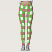 Roze en groene buffels met een sorbitroze structuu leggings (Voorkant)