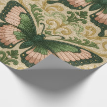 Roze en groene cadeauverpakking vlinderprint