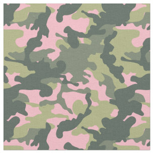 Roze en Groene Camo Stof