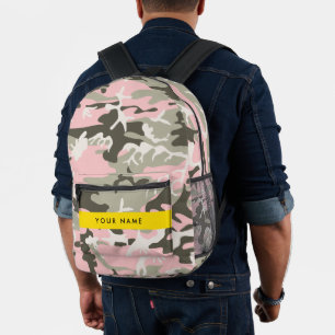 Roze en Groene Camouflage Jouw naam Personaliseren Bedrukte Rugzak