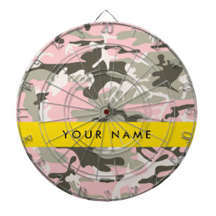 Roze en Groene Camouflage Jouw naam Personaliseren Dartbord