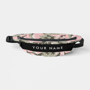 Roze en Groene Camouflage Jouw naam Personaliseren Heuptasje