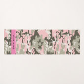 Roze en Groene Camouflage Jouw naam Personaliseren Yogamat (Voorkant (horizontaal))