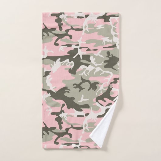Roze en groene camouflage, leger, leger bad handdoek (Handdoek)