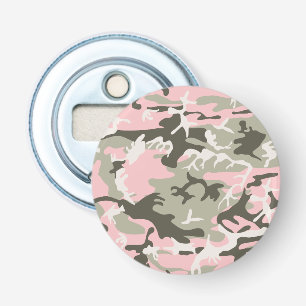 Roze en groene camouflage, leger, leger button flesopener