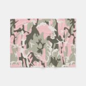 Roze en groene camouflage, leger, leger fleece deken (Voorkant (Horizontaal))