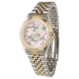 Roze en groene camouflage, leger, leger horloge