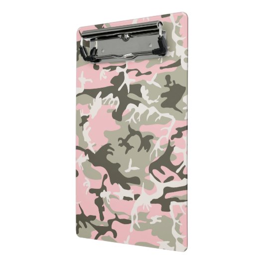 Roze en groene camouflage, leger, leger mini klembord (Angled2)