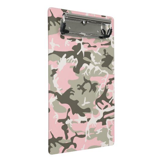 Roze en groene camouflage, leger, leger mini klembord (Schuin)