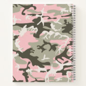Roze en groene camouflage, leger, leger notitieboek (Achterkant)