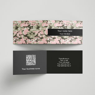 Roze en groene camouflage, leger, leger visitekaartjes