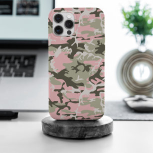 Roze en groene camouflage, militair, leger iPhone 15 pro max hoesje