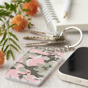 Roze en groene camouflage, militair, leger sleutelhanger
