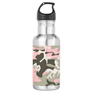 Roze en groene camouflage, militair, leger waterfles