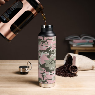 Roze en groene camouflage, militair, leger waterfles
