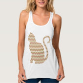 Roze en groene Chevron Cat Flowy Tanktop (Voorkant)