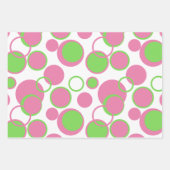 Roze en groene cirkels inpakpapier vel (Voorkant 3)