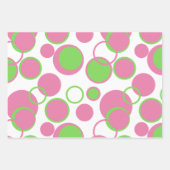 Roze en groene cirkels inpakpapier vel (Voorkant)