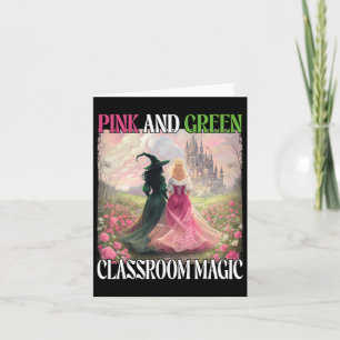 Roze en groene Clroom Magische Heks Halloween Lera Kaart