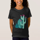 Roze en groene Cute Cactus T-shirt (Voorkant)